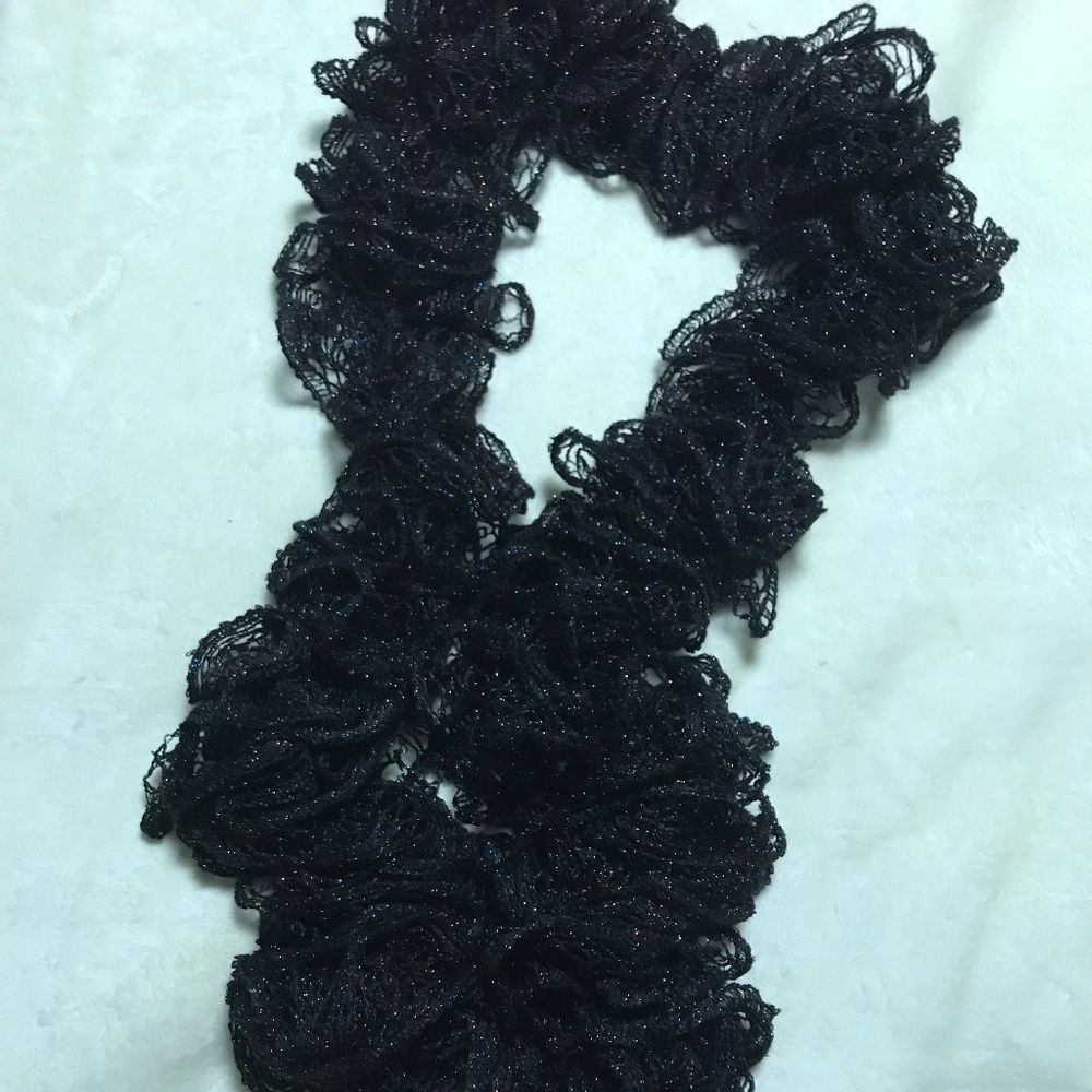 Handmade Black Sparkles Scarf NWOT